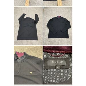 Ted baker quarter zip pullover sweater Mens sz 5 black long sleeve sweater